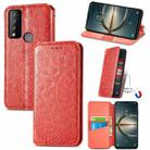 For TCL 30 V 5G Blooming Mandala Embossed Magnetic Leather Phone Case(Red) - 1