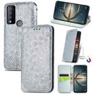 For TCL 30 V 5G Blooming Mandala Embossed Magnetic Leather Phone Case(Gray) - 1