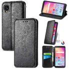 For TCL A509DL / A3 Blooming Mandala Embossed Magnetic Leather Phone Case(Black) - 1