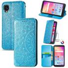 For TCL A509DL / A3 Blooming Mandala Embossed Magnetic Leather Phone Case(Blue) - 1