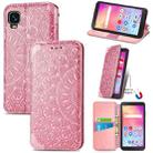 For TCL A509DL / A3 Blooming Mandala Embossed Magnetic Leather Phone Case(Pink) - 1