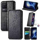 For Xiaomi Redmi K50 Pro Blooming Mandala Embossed Magnetic Leather Phone Case(Black) - 1