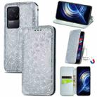 For Xiaomi Redmi K50 Pro Blooming Mandala Embossed Magnetic Leather Phone Case(Gray) - 1