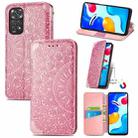 For Xiaomi Redmi Note 11S Blooming Mandala Embossed Magnetic Leather Phone Case(Pink) - 1