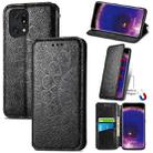 For OPPO Find X5 Blooming Mandala Embossed Magnetic Leather Phone Case(Black) - 1
