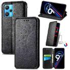 For OPPO Realme 9 Pro+ 5G Blooming Mandala Embossed Magnetic Leather Phone Case(Black) - 1