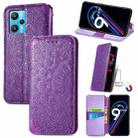 For OPPO Realme 9 Pro+ 5G Blooming Mandala Embossed Magnetic Leather Phone Case(Purple) - 1