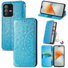 For vivo S12 Pro Blooming Mandala Embossed Magnetic Leather Phone Case(Blue) - 1