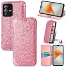 For vivo S12 Pro Blooming Mandala Embossed Magnetic Leather Phone Case(Pink) - 1