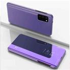 For Samsung Galaxy A13 4G Plated Mirror Horizontal Flip Leather Case with Holder(Purple Blue) - 1