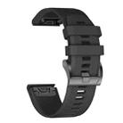 For Garmin Descent Mk2S 20mm Silicone Watch Band(Black) - 1