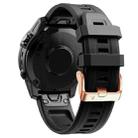 For Garmin Fenix 7s 20mm Silicone Watch Band(Black) - 1