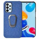 For Samsung Galaxy A23 4G Ring Holder Honeycomb PU Phone Case(Navy Blue) - 1