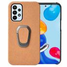 For Samsung Galaxy A23 4G Ring Holder Honeycomb PU Phone Case(Orange) - 1