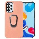For Samsung Galaxy A23 4G Ring Holder Honeycomb PU Phone Case(Pink) - 1