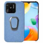 For Xiaomi Redmi 10C 4G Ring Holder Honeycomb PU Phone Case(Light Blue) - 1