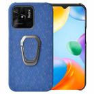 For Xiaomi Redmi 10C 4G Ring Holder Honeycomb PU Phone Case(Navy Blue) - 1