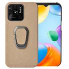 For Xiaomi Redmi 10C 4G Ring Holder Honeycomb PU Phone Case(Coffee) - 1