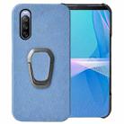 For Sony Xperia 10 IV Ring Holder Honeycomb PU Phone Case(Light Blue) - 1