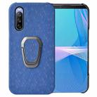 For Sony Xperia 10 IV Ring Holder Honeycomb PU Phone Case(Navy Blue) - 1