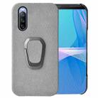 For Sony Xperia 10 IV Ring Holder Honeycomb PU Phone Case(Grey) - 1