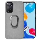For Xiaomi Redmi Note 11 Pro Global Ring Holder Honeycomb PU Phone Case(Grey) - 1