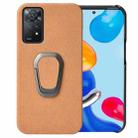 For Xiaomi Redmi Note 11 Pro Global Ring Holder Honeycomb PU Phone Case(Orange) - 1