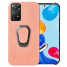 For Xiaomi Redmi Note 11 Pro Global Ring Holder Honeycomb PU Phone Case(Pink) - 1