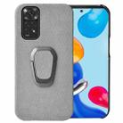 For Xiaomi Redmi Note 11 4G Global Ring Holder Honeycomb PU Phone Case(Grey) - 1