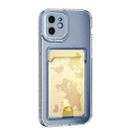 For iPhone 12 mini Card Bag Shockproof Transparent Phone Case - 1