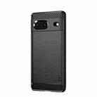 For Google pixel 7 5G MOFI Gentleness Series Brushed Texture Carbon Fiber TPU Phone Case(Black) - 1