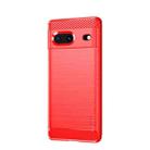 For Google pixel 7 5G MOFI Gentleness Series Brushed Texture Carbon Fiber TPU Phone Case(Red) - 1