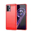 For OPPO Realme 9 Pro / Realme V25 MOFI Gentleness Brushed Carbon Fiber Soft TPU Case(Red) - 1