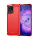 For OPPO Find X5 MOFI Gentleness Brushed Carbon Fiber Soft TPU Case(Red) - 1