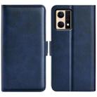 For OPPO Reno7 4G / F21 Pro 4G Dual-side Magnetic Buckle Leather Phone Case(Dark Blue) - 1