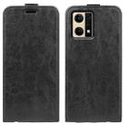For OPPO Reno7 4G / F21 Pro 4G R64 Texture Vertical Flip Leather Phone Case(Black) - 1