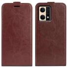 For OPPO Reno7 4G / F21 Pro 4G R64 Texture Vertical Flip Leather Phone Case(Brown) - 1