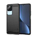 For Xiaomi Redmi K40S MOFI Gentleness Brushed Carbon Fiber Soft TPU Case(Black) - 1