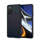 For Xiaomi Poco X4 Pro 5G MOFI Gentleness Brushed Carbon Fiber Soft TPU Case(Blue) - 1