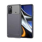 For Xiaomi Poco X4 Pro 5G MOFI Gentleness Brushed Carbon Fiber Soft TPU Case(Gray) - 1