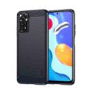 For Xiaomi Redmi Note 11 4G Global / Note 11S 4G MOFI Gentleness Brushed Carbon Fiber TPU Case(Blue) - 1