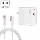 PD-65W USB-C / Type-C + QC3. 0 USB Laptop Charging Adapter + 1.8m USB-C / Type-C to MagSafe 1 / L Head Data Cable, US Plug(White) - 1