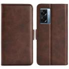 For OPPO A57 5G Dual-side Magnetic Buckle Flip Leather Phone Case(Brown) - 1