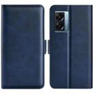 For OPPO A57 5G Dual-side Magnetic Buckle Flip Leather Phone Case(Dark Blue) - 1