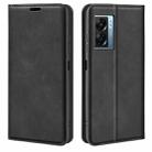 For OPPO A57 5G Retro-skin Magnetic Suction Leather Phone Case(Black) - 1