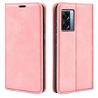 For OPPO A57 5G Retro-skin Magnetic Suction Leather Phone Case(Pink) - 1