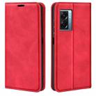 For OPPO A57 5G Retro-skin Magnetic Suction Leather Phone Case(Red) - 1