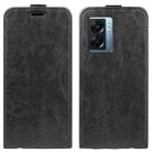 For OPPO A57 5G R64 Texture Vertical Flip Leather Phone Case(Black) - 1