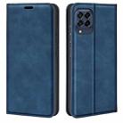 For Samsung Galaxy M33 Retro-skin Magnetic Suction Leather Phone Case(Dark Blue) - 1
