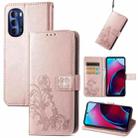 For Motorola Moto G Stylus 5G 2022 Four-leaf Clasp Embossed Buckle Leather Phone Case(Rose Gold) - 1